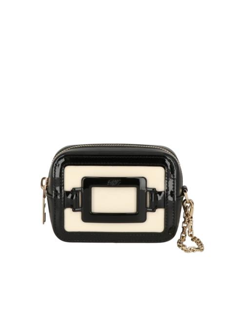 Roger Vivier buckle-detail patent-trim wallet