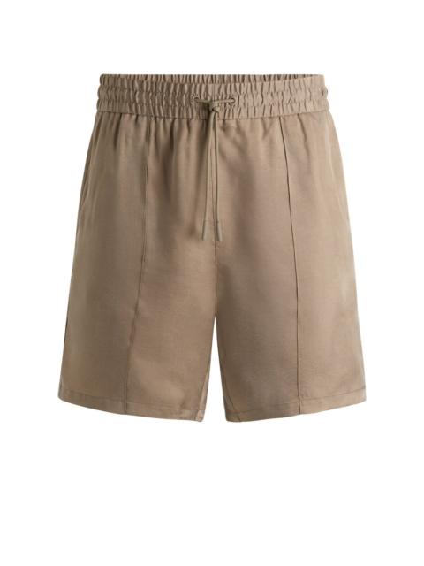 HUGO RELAXED-FIT SHORTS IN LUSTROUS TWILL