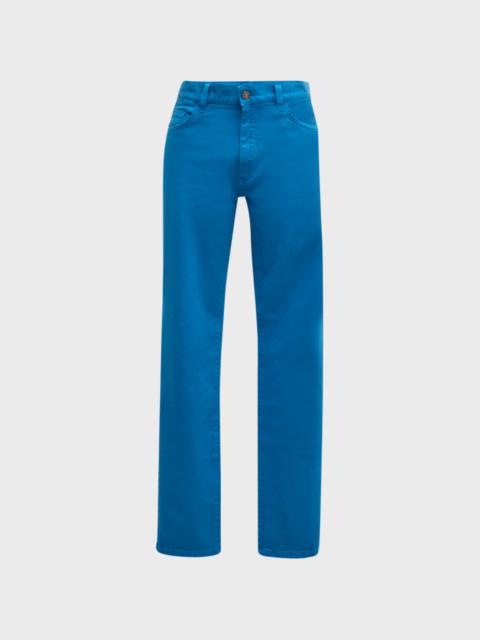 Men's Garment-Dyed Straight-Leg Denim Jeans