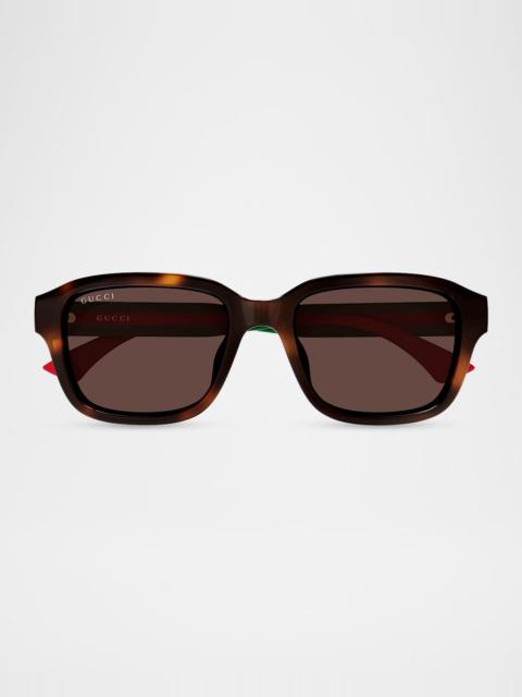 GUCCI Men's GG2120SA New Pop Web Square Recycled Acetate Sunglasses