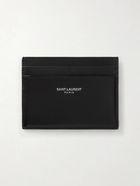 SAINT LAURENT Logo-Print Leather Cardholder
