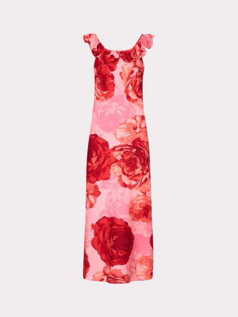 MILLY Scarlett Printed Ruffle Neck Dress