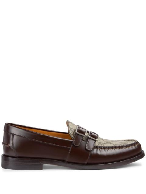 GUCCI GG Supreme buckled leather loafers