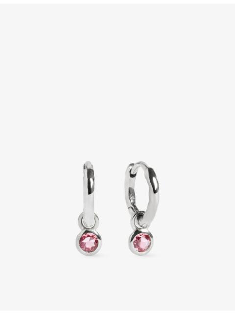 MONICA VINADER October Birthstone Sterling-Silver and Pink Tourmaline Huggie Earrings