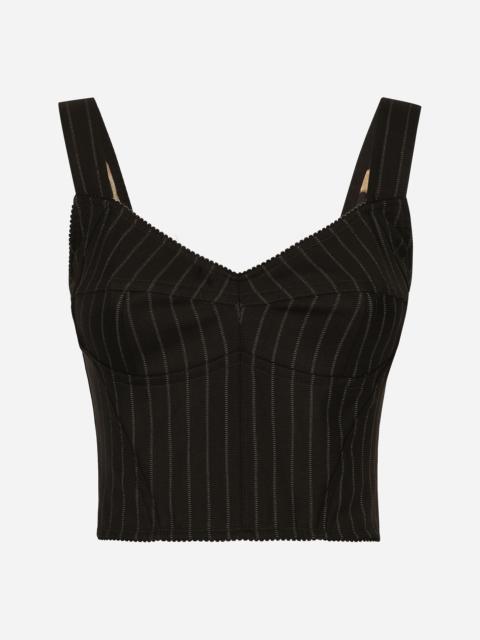 Dolce & Gabbana Pinstripe wool corset top