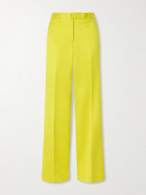 TOM FORD Cotton And Silk-blend Duchesse Satin Straight-leg Pants