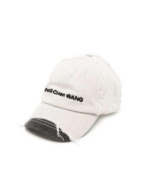 FENG CHEN WANG logo-embroidered raw-cut cap