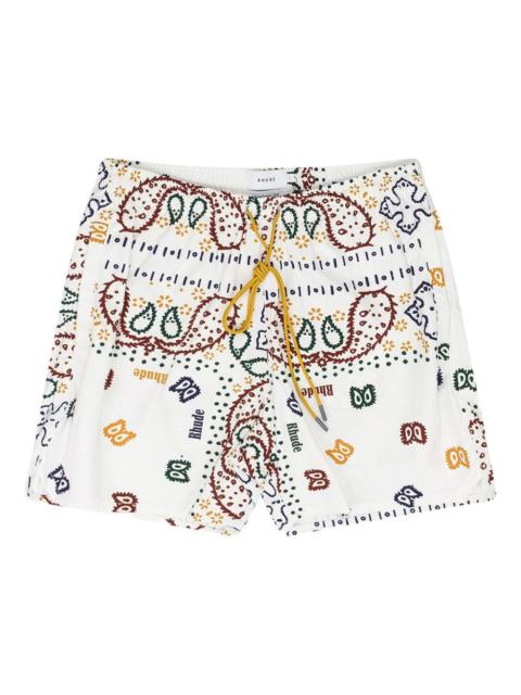 Rhude logo swim trunks