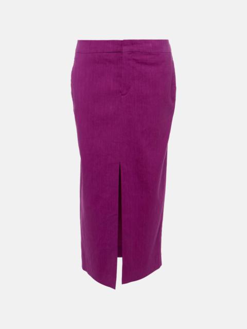 Isabel Marant Dixina linen-blend midi skirt