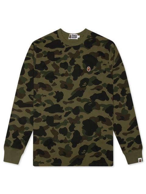 A BATHING APE® 1ST CAMO ONE POINT L/S TEE - GREEN