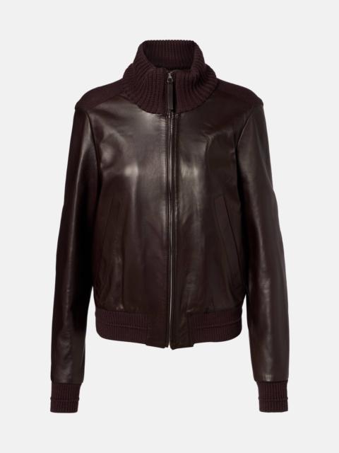 Proenza Schouler Elenora wool-trimmed leather jacket