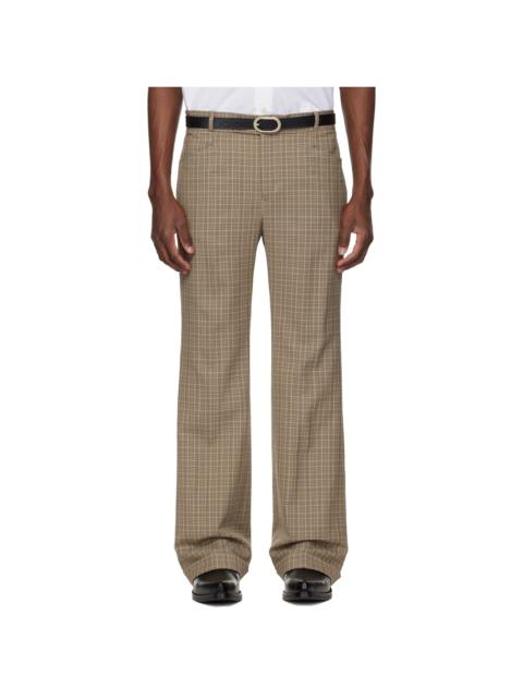 ERNEST W. BAKER Brown Cuffed 70s Trousers