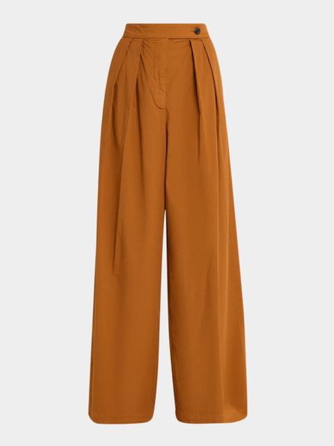 Dries Van Noten Pamplona Pleated Wide-Leg Pants