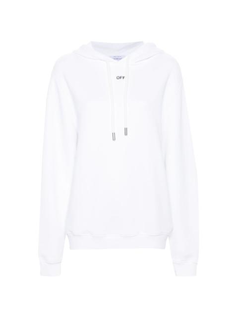 Off-White logo-print cotton hoodie