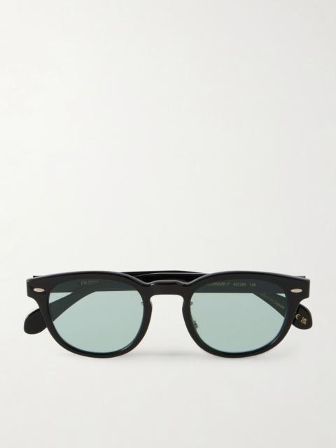 Oliver Peoples Sheldrake-F Round-Frame Acetate Sunglasses Black