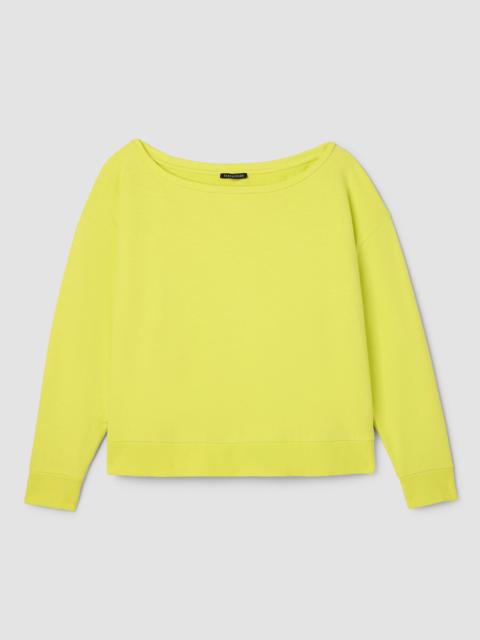 EILEEN FISHER Garment-Dyed Organic Cotton Terry Bateau Neck Top
