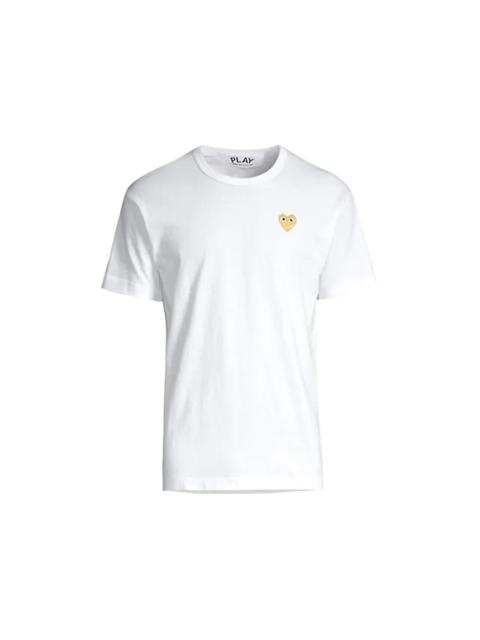 Comme des Garçons PLAY MENS SHORT SLEEVE GOLD HEART - WHITE