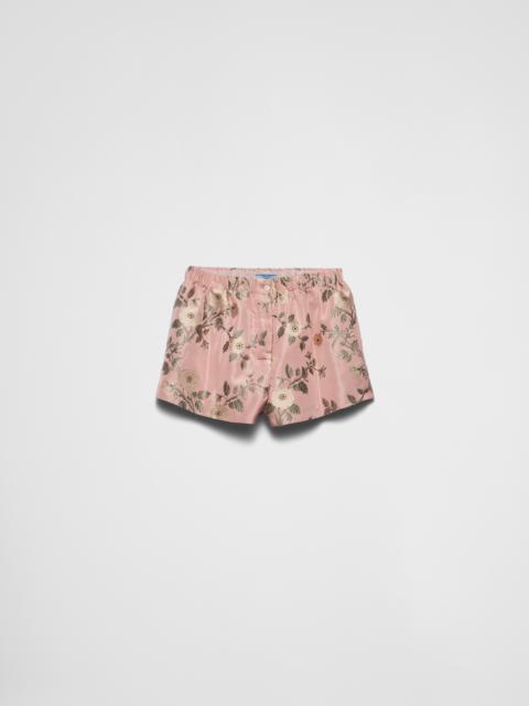 Floral print jacquard shorts