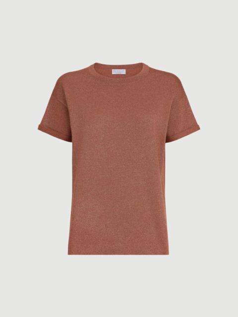 Brunello Cucinelli Sparkling cashmere and silk lightweight knit T-shirt