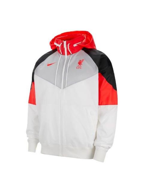 Nike MENS Windrunner Liverpool Football Sports Multicolor Jacket White CZ3417-100