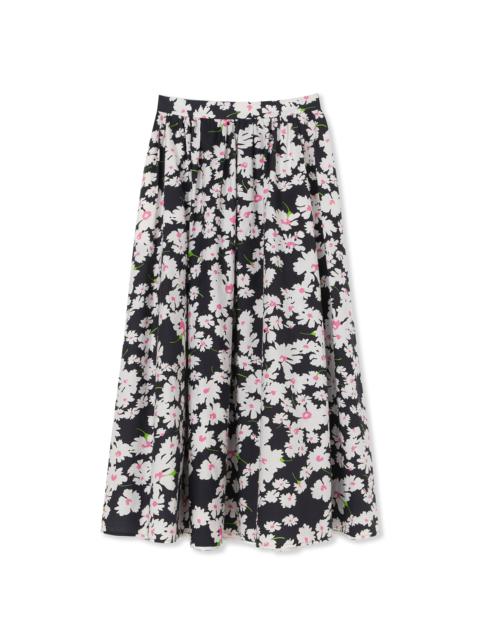 Roomy cotton skirt with daisy print