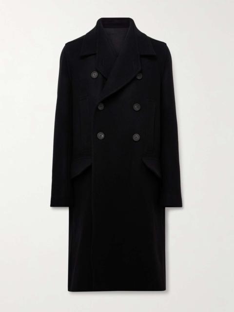 Rick Owens Officer Double-Breasted Melton Virgin Wool Coat