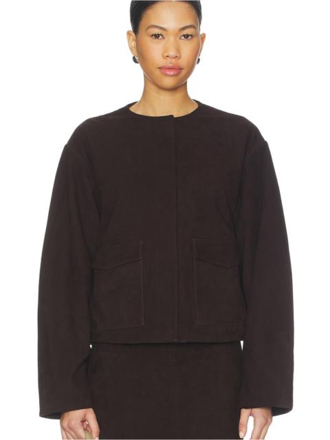 ST. AGNI Suede Utility Cocoon Bomber