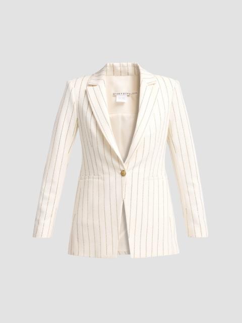 Alice + Olivia Women's Breann Embellished Pinstripe Cutaway Blazer - Off White Gold