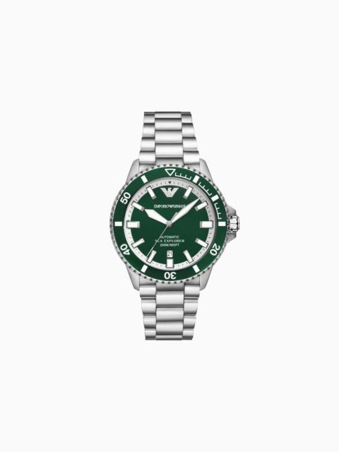 EMPORIO ARMANI SEA EXPLORER AUTOMATIC STAINLESS STEEL WATCH