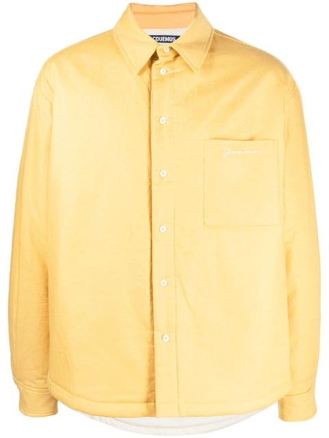 JACQUEMUS embroidered-logo button-fastening jacket