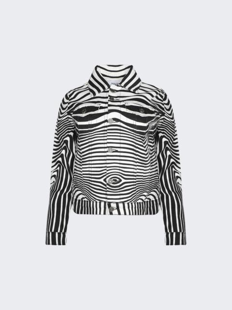Jean Paul Gaultier Body Morphing Printed Denim Jacket Black And White