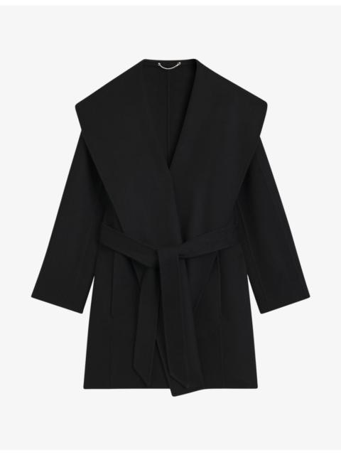 BOSS Relaxed-Fit Belted-Waist Wool-Blend Coat