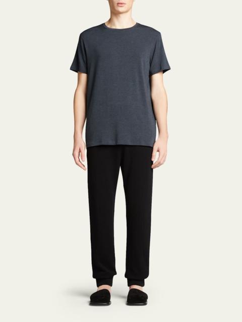 Derek Rose Men's Marl Crewneck Short-Sleeve Knit Tee