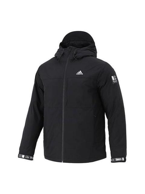 adidas Snw Down Jkt Drawstring hooded Casual Stay Warm Down Jacket Black H13869