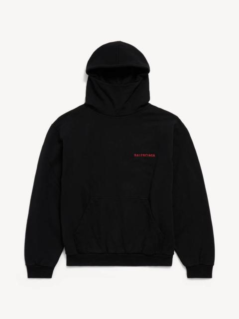 BALENCIAGA Men's Balenciaga Back Gradient High Collar Hoodie in Black