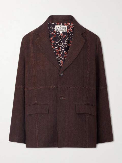 KARTIK RESEARCH Rabari Embroidered Linen Suit Jacket