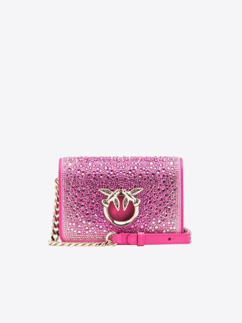 PINKO GALLERIA FULL-RHINESTONE MINI LOVE BAG CLICK