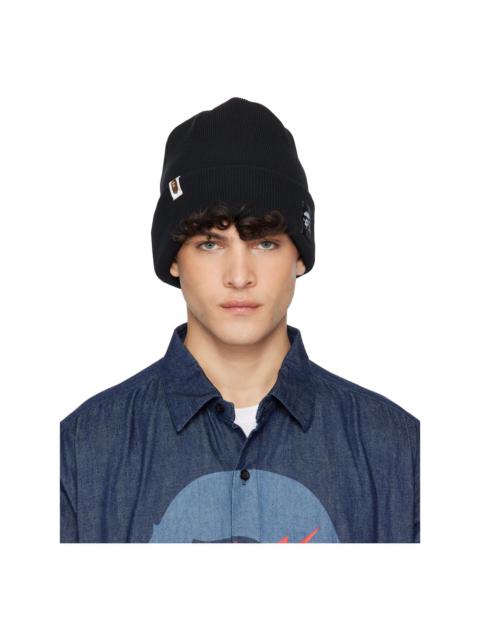 A BATHING APE® Black Logo Knit Beanie