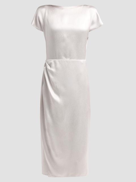 GIORGIO ARMANI Women's Draped Satin Sheath Midi Dress - Antarctica