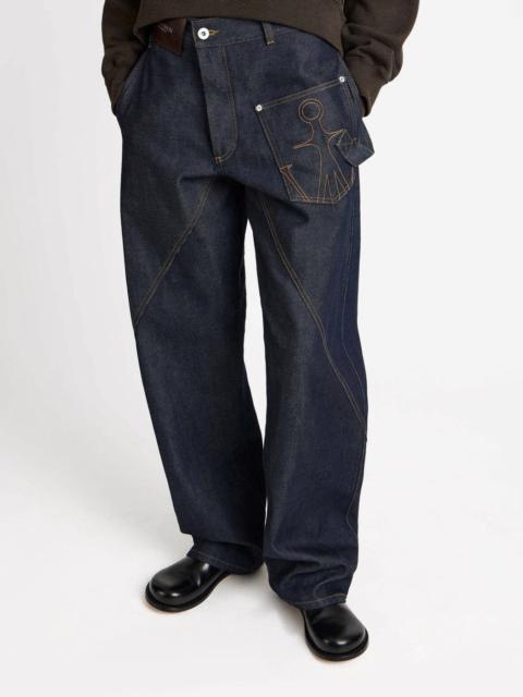 JW Anderson Indigo twisted-denim jeans