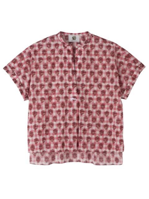 Longchamp Blouse Blush - Vichy print veil