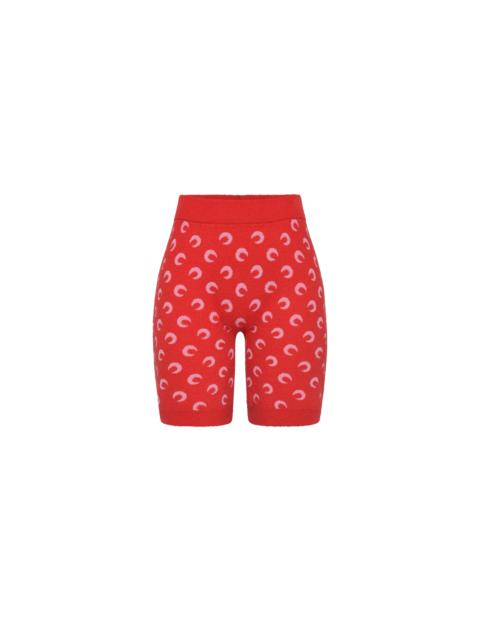 Marine Serre Moon printed jacquard bouclette mini shorts organic cotton