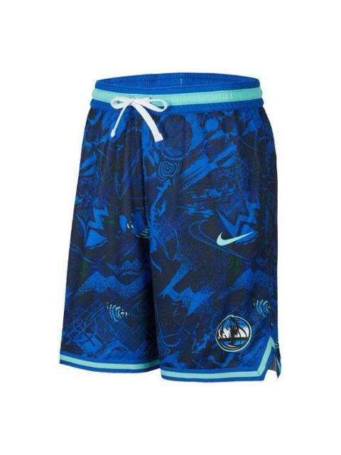 Nike 남자 나이키 Dallas Mavericks 빠른 건조한 니트 Breathable 스포츠 농구 반바지 파란 DJ4035-405