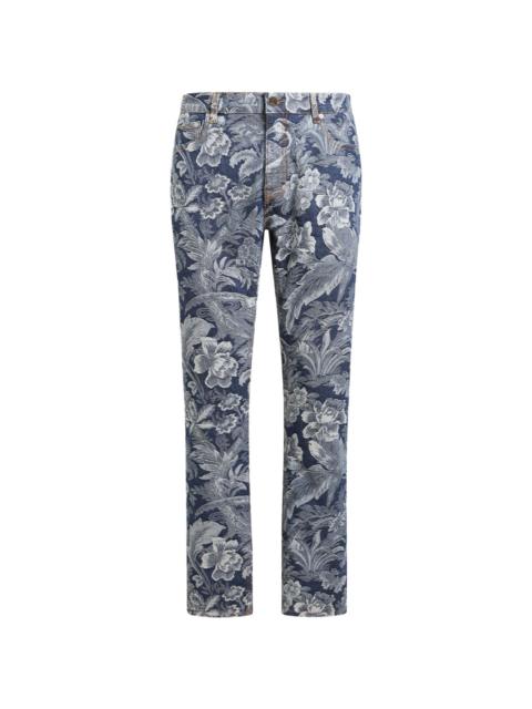 jacquard straight-leg jeans