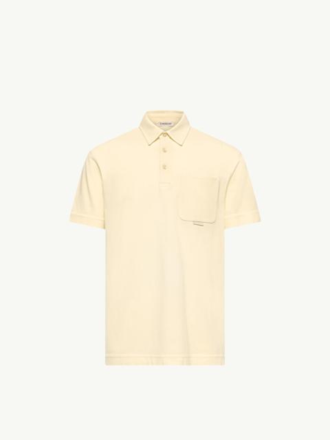 Moncler Leather Logo Cotton Piquet Polo Shirt
