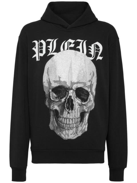 skull-print rhinestone-embellished hoodie