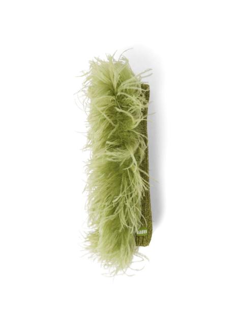 Miu Miu feather-detail cashmere scarf