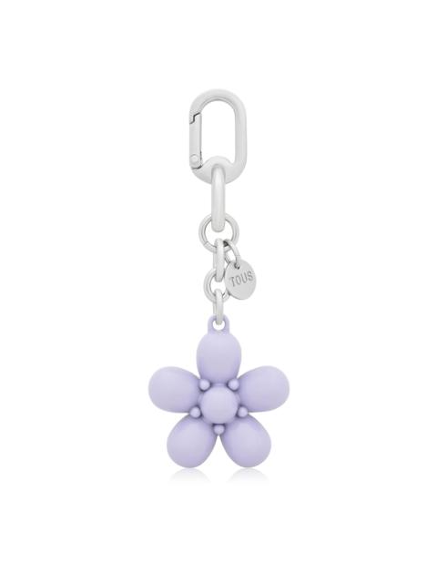 TOUS Mauve Key ring Puffed Daisy Flower
