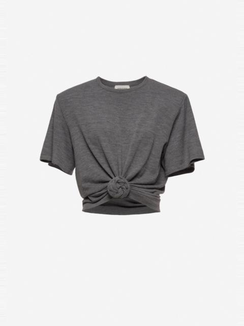 MAGDA BUTRYM Knotted wool t-shirt in grey