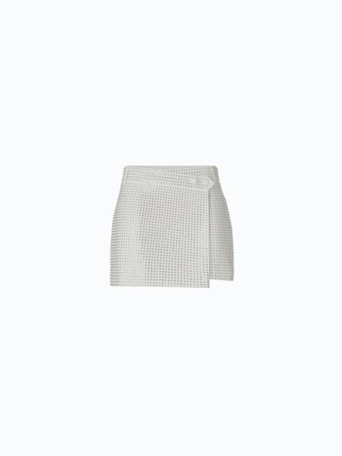 PINKO FULLY RHINESTONED WRAP MINI SKIRT